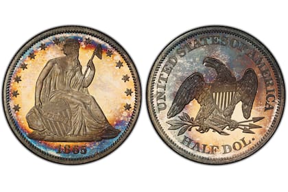 La pieza valiosa pertenece a una serie acuñada en 1865 por la Casa de la Moneda de Filadelfia