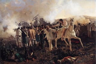 La despedida del coronel Vilela a su amante: una mujer apenas vestida, en un espléndido caballo blanco, en plena huida