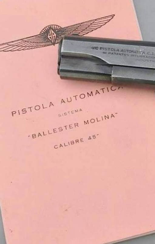 La pistola Ballester Molina cal.45 fue utilizada oficialmente por el Ejército Argentino entre 1938 y fines de la década del '50
