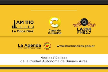 La placa con los medios públicos de la Ciudad Autónoma de Buenos Aires