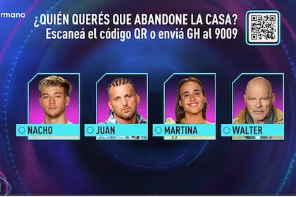 La placa final de una nueva gala de nominación en la casa de Gran Hermano (Captura de TV)