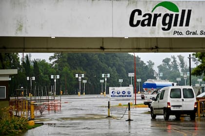 La planta de Cargil, en San Lorenzo, Rosario; el polo agroexportador está paralizado por la medida de la CGT