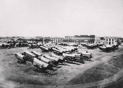 La Plaza 11 de Septiembre, actual Miserere, en una imagen de Christiano Junior, ca. 1875.
