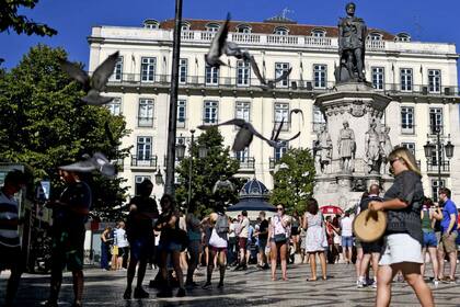 La plaza Camoes, en Lisboa