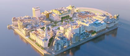 La Plaza de Mayo replicada en Minecraft