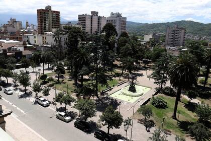 La plaza principal de San Salvador de Jujuy