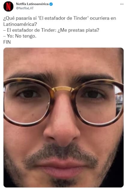 La polémica broma de Netflix con el estafador de Tinder que generó rechazo en Twitter (Foto: Twitter)