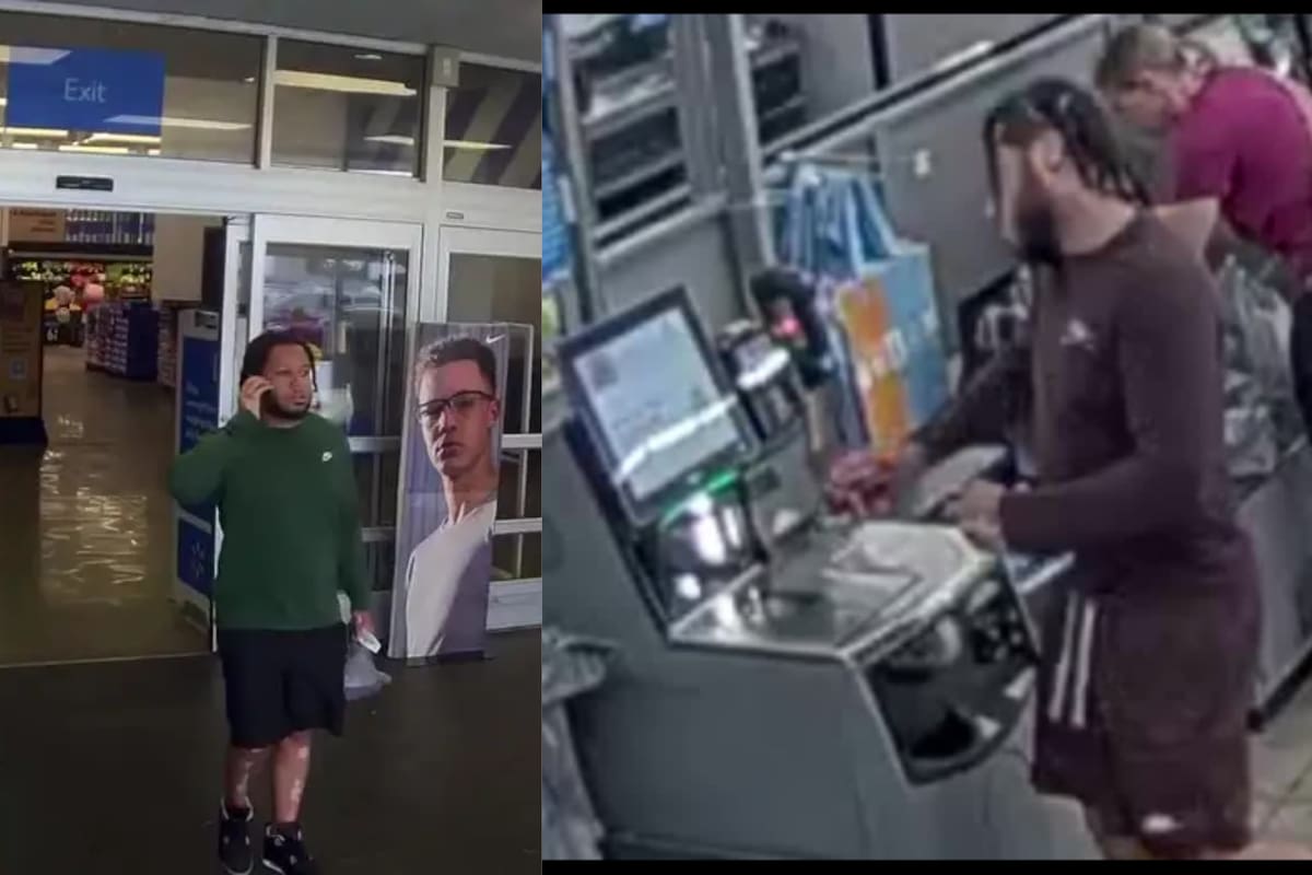 La policía busca a un hombre que robó en varias tiendas de Walmart y fue captado por las cámaras de seguridad (imagen Fox 5 Atlanta)