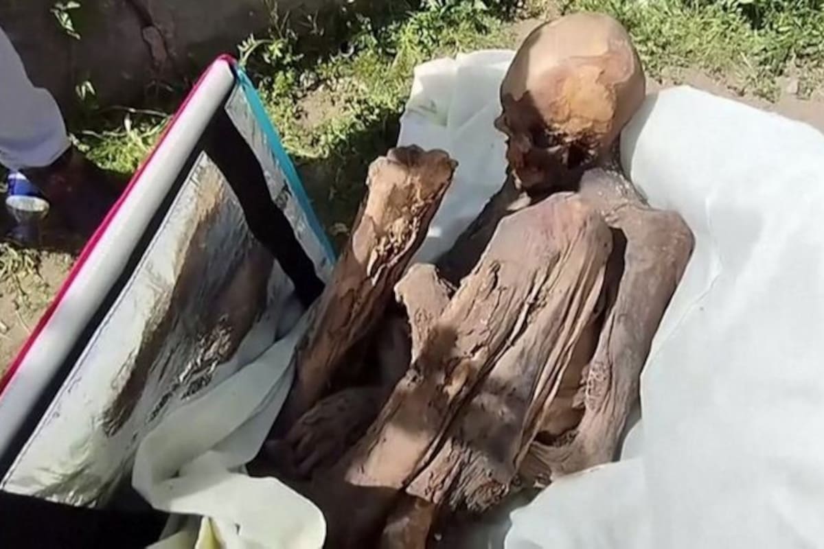 La policía encontró la momia durante un control de seguridad rutinario