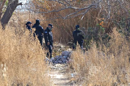 La policía mendocina trabaja en el lugar donde fueron encontrados los restos