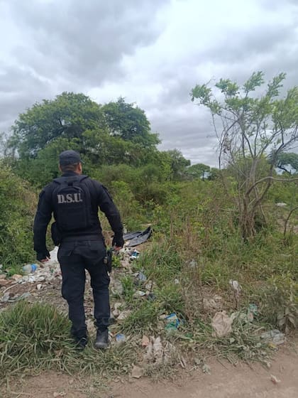 La Policía realizó rastrillajes por la zona cercana a la vivienda de Galbán