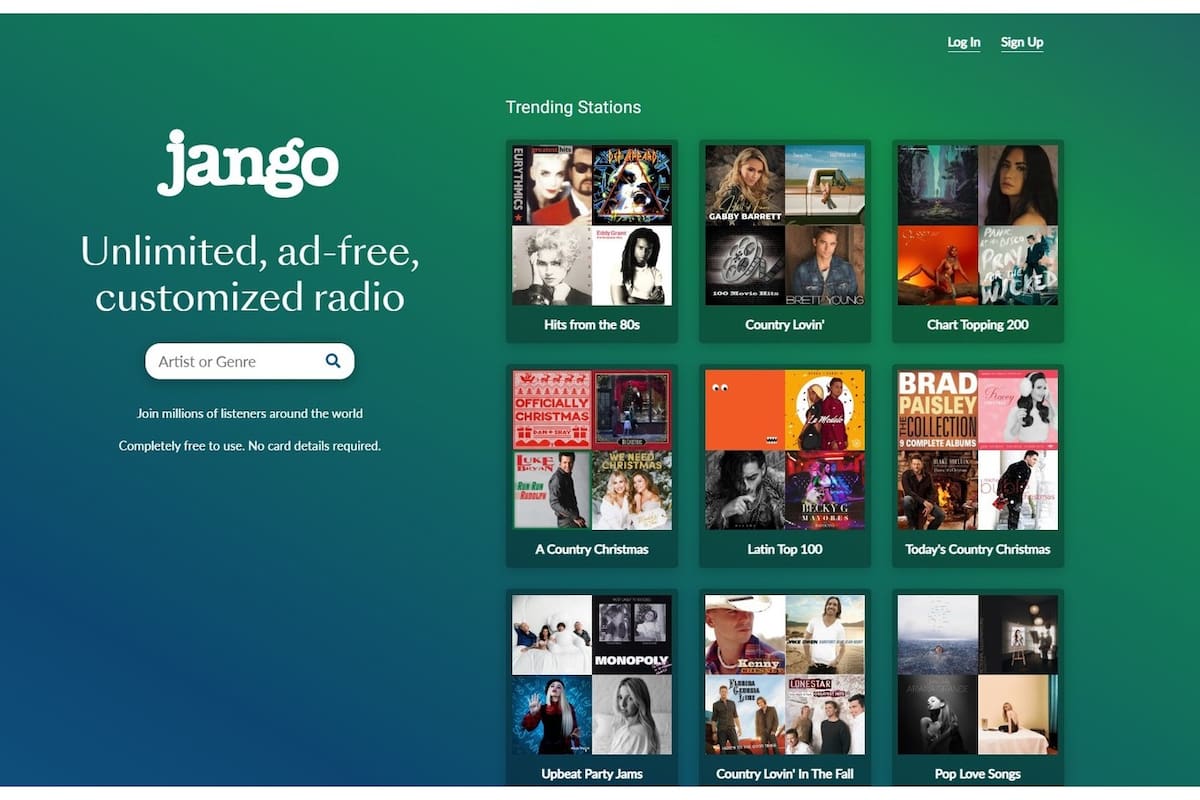 La portada de Jango.com