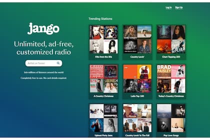 La portada de Jango.com