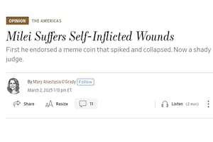 La portada de la nota de The Wall Street Journal sobre el presidente Javier Milei