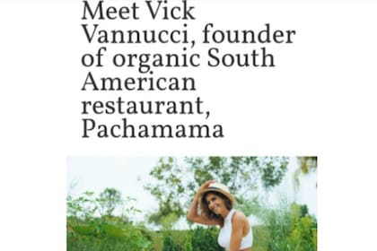 La portada de la nota que le realizaron a Vick Vannucci para la presentación de su restaurante