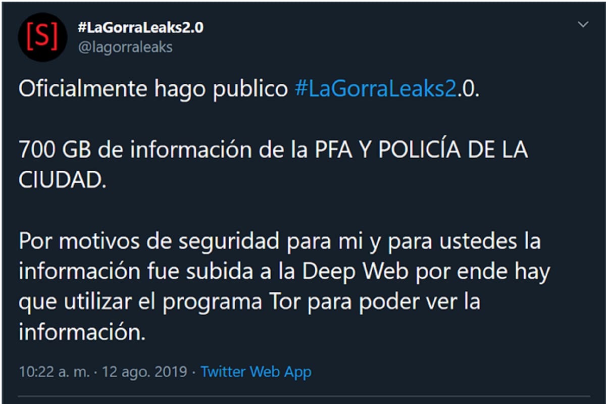 La portada de la presentación que hizo el hacker anunciando la cantidad de información
