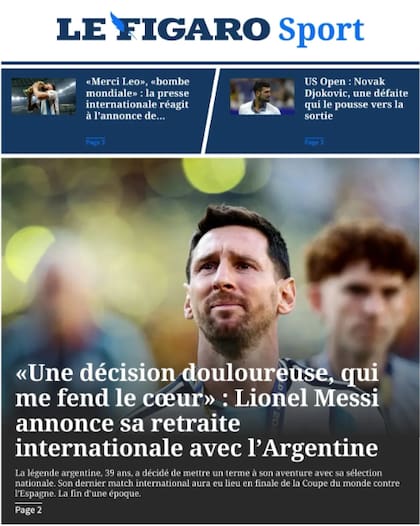 La portada de Le Figaró Sport