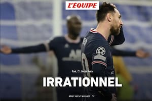 La portada de L'Equipe, con Lionel Messi en el centro de la escena; nuevamente PSG fue eliminado de la Champions League por un adversario, esta vez Real Madrid, que le dio vuelta una serie.