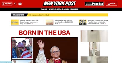 La portada de New York Post que informa la noticia de que el nuevo Papa es estadounidense