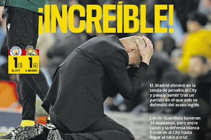 La portada de Sport, tras la victoria de Real Madrid sobre Manchester City