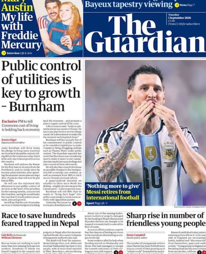 La portada de The Guardian para Messi