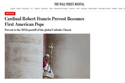 La portada de The Wall Street Journal tras el nombramiento de León XIV como sumo pontífice