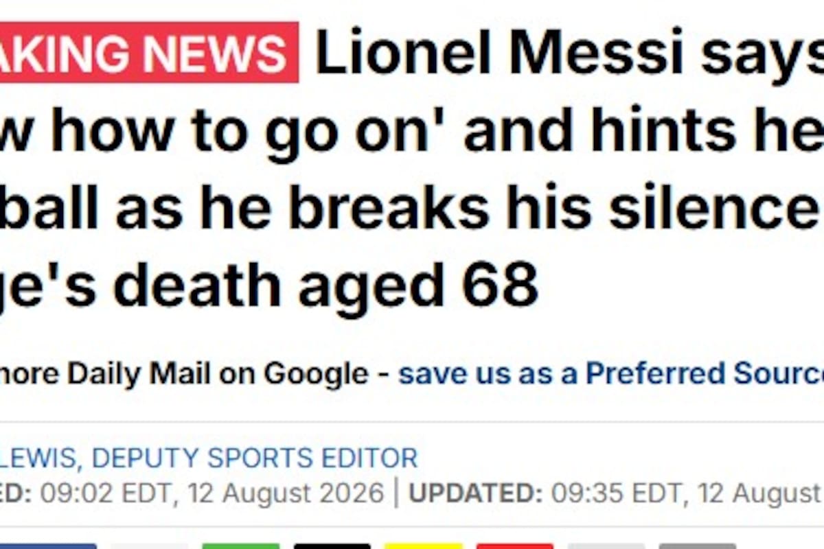La portada del Daily Mail destaca la posibilidad de que Messi deje el fútbol