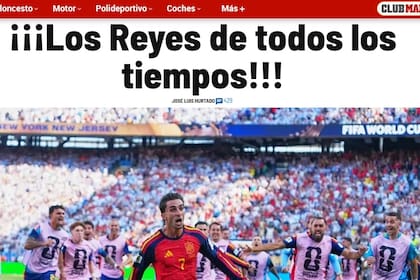 La portada digital del diario Marca, de España