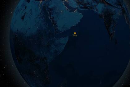 La posición del cohete chino, según Orbit.ing Now