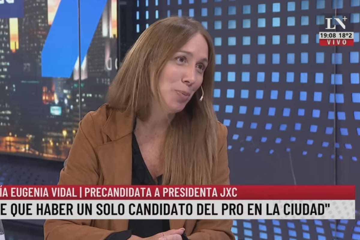 La precandidata a presidenta, María Eugenia Vidal, en LN+