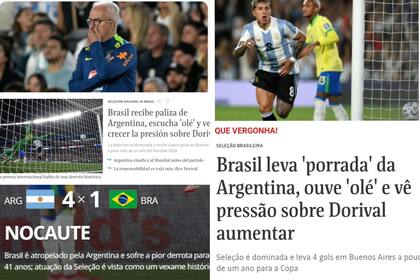 La prensa brasileña cargó contra Dorival Junior y los jugadores por una "humillante" derrota ante Argentina