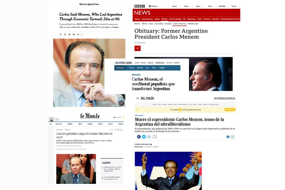 La prensa internacional informó la noticia este domingo, luego de que el expresidente falleciera a los 90 años