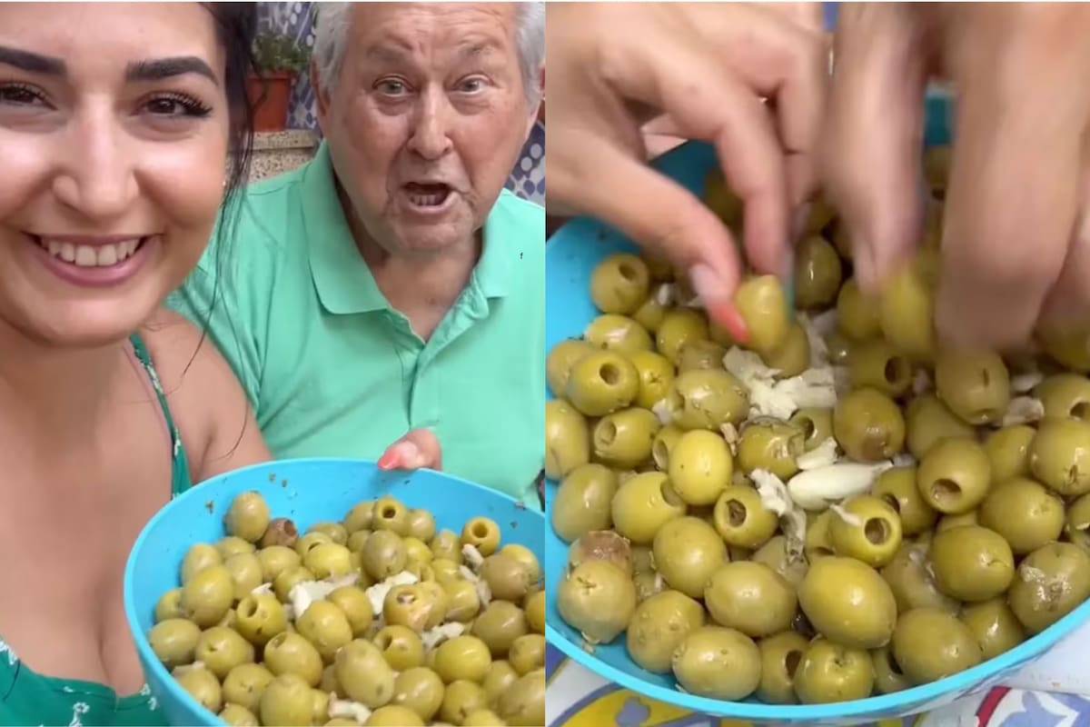 La preparación de aceitunas que dio a conocer un abuelo y su nieta que se hizo viral
