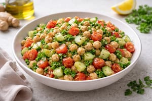La ensalada griega de garbanzos que conquista por su frescura: receta saludable y lista en minutos