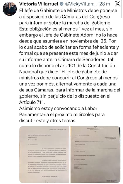 La presentación de Villarruel