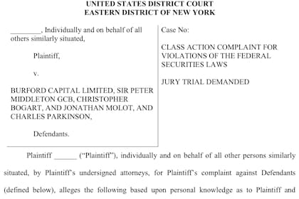 La presentación de la demanda en el Distrito Este de Nueva York