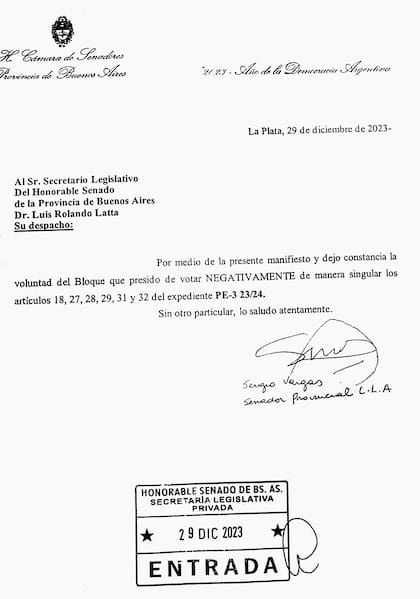 La presentación del senador Vargas, de LA