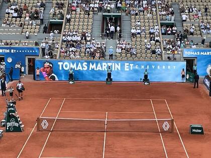La presentación en la cancha de Tomás Martín Etcheverry para jugar los cuartos de final con Alexander Zverev
