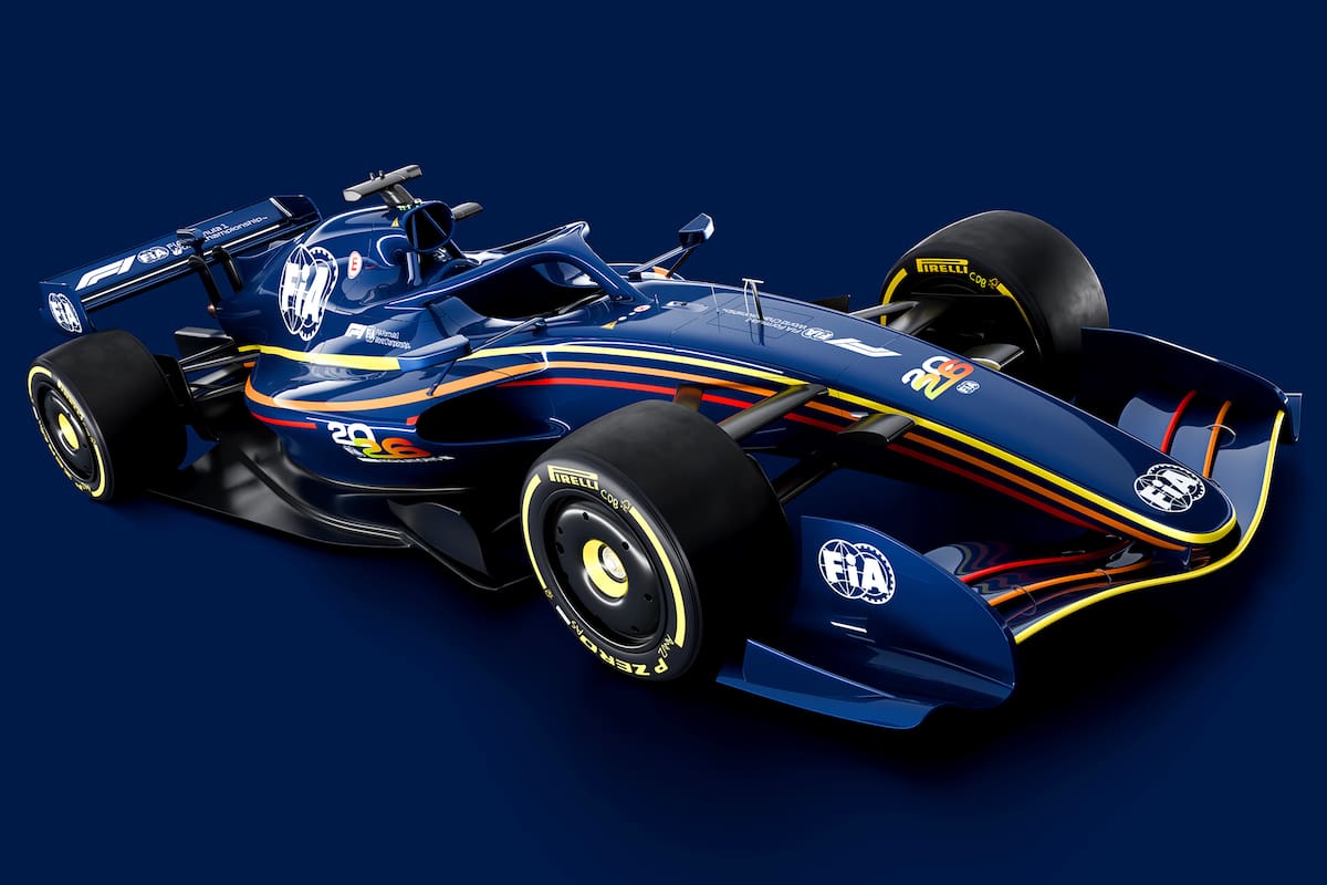 La presentación gráfica que efectuó la FIA de los autos de Fórmula 1 para 2026; "revolución moderada", consideró el conjunto de cambios el director de la institución, Nikolas Tombazis.