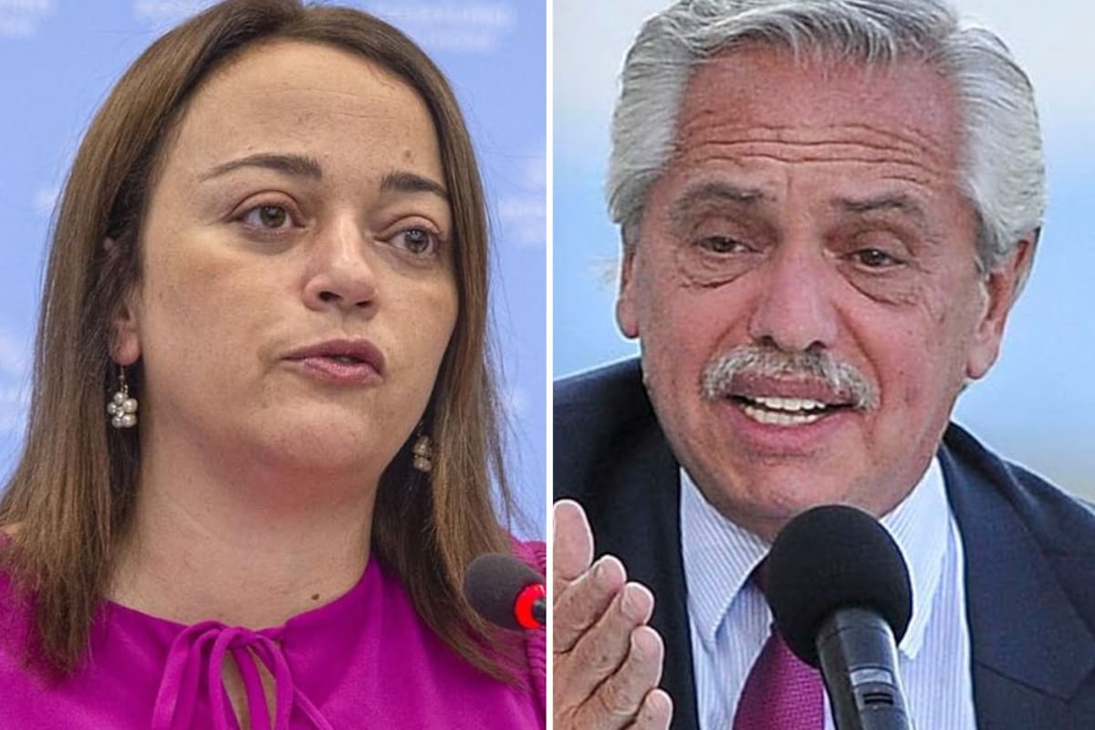La presidenta de la Cámara de Diputados, Cecilia Moreau, y el presidente Alberto Fernández