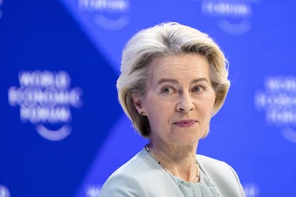 La presidenta de la Comisión Europea, Ursula von der Leyen, en el Foro de Davos, el 16 de enero de 2024