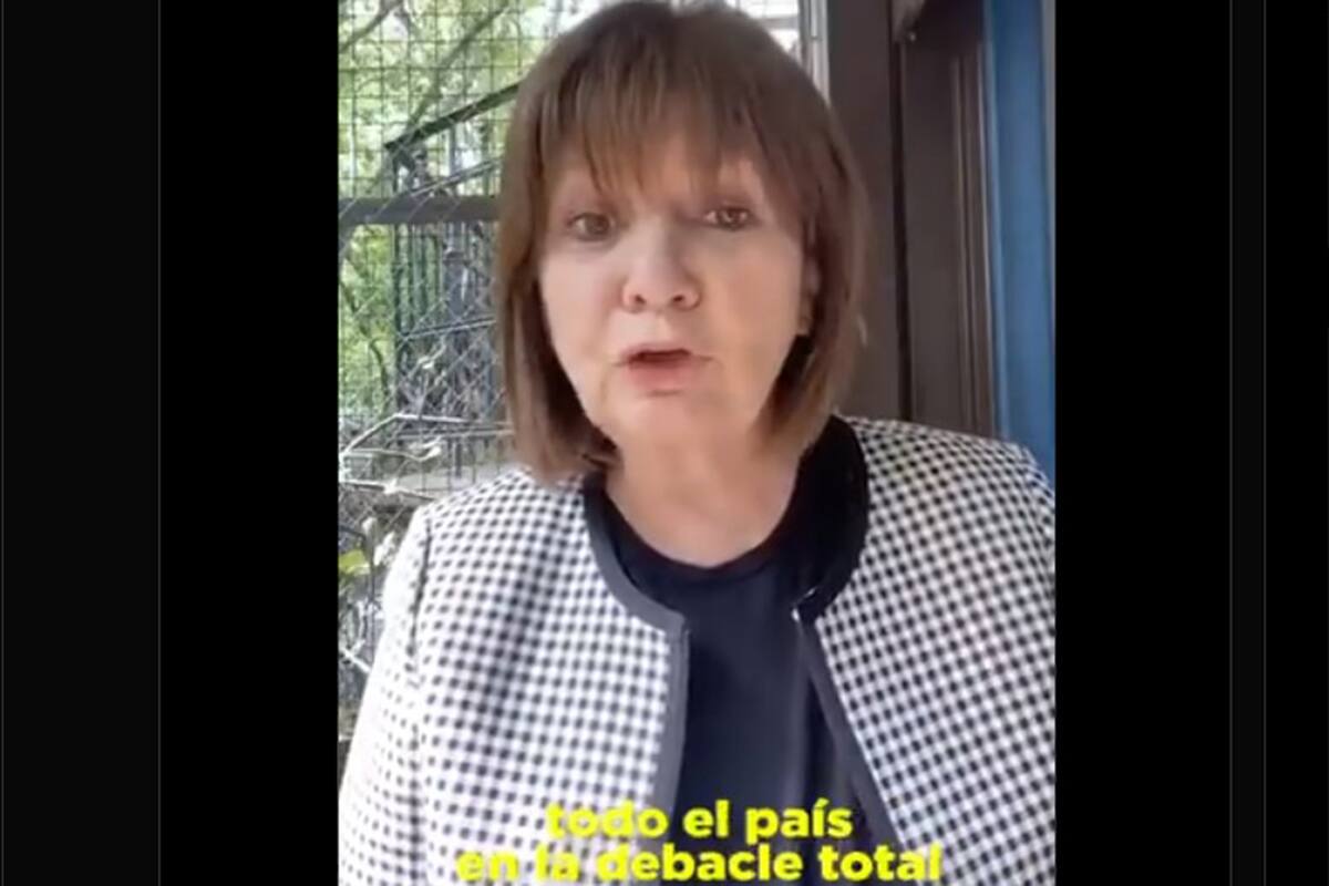 La presidenta de PRO instó a sus seguidores a movilizarse el 12 de octubre y se refirió a un país "en la debacle total"