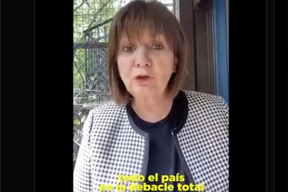 La presidenta de PRO instó a sus seguidores a movilizarse el 12 de octubre y se refirió a un país "en la debacle total"