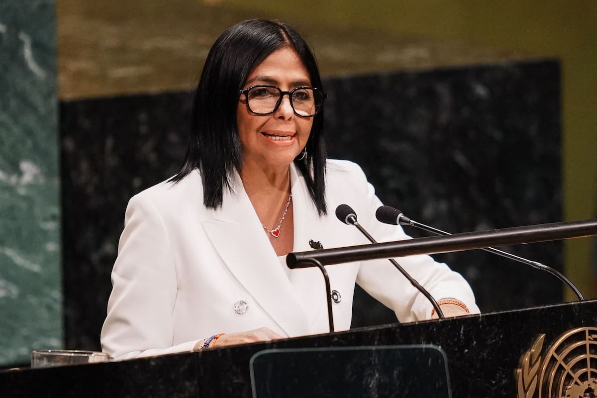 La presidenta de Venezuela, Delcy Rodríguez, durante su discurso ante la Asamblea General de la ONU