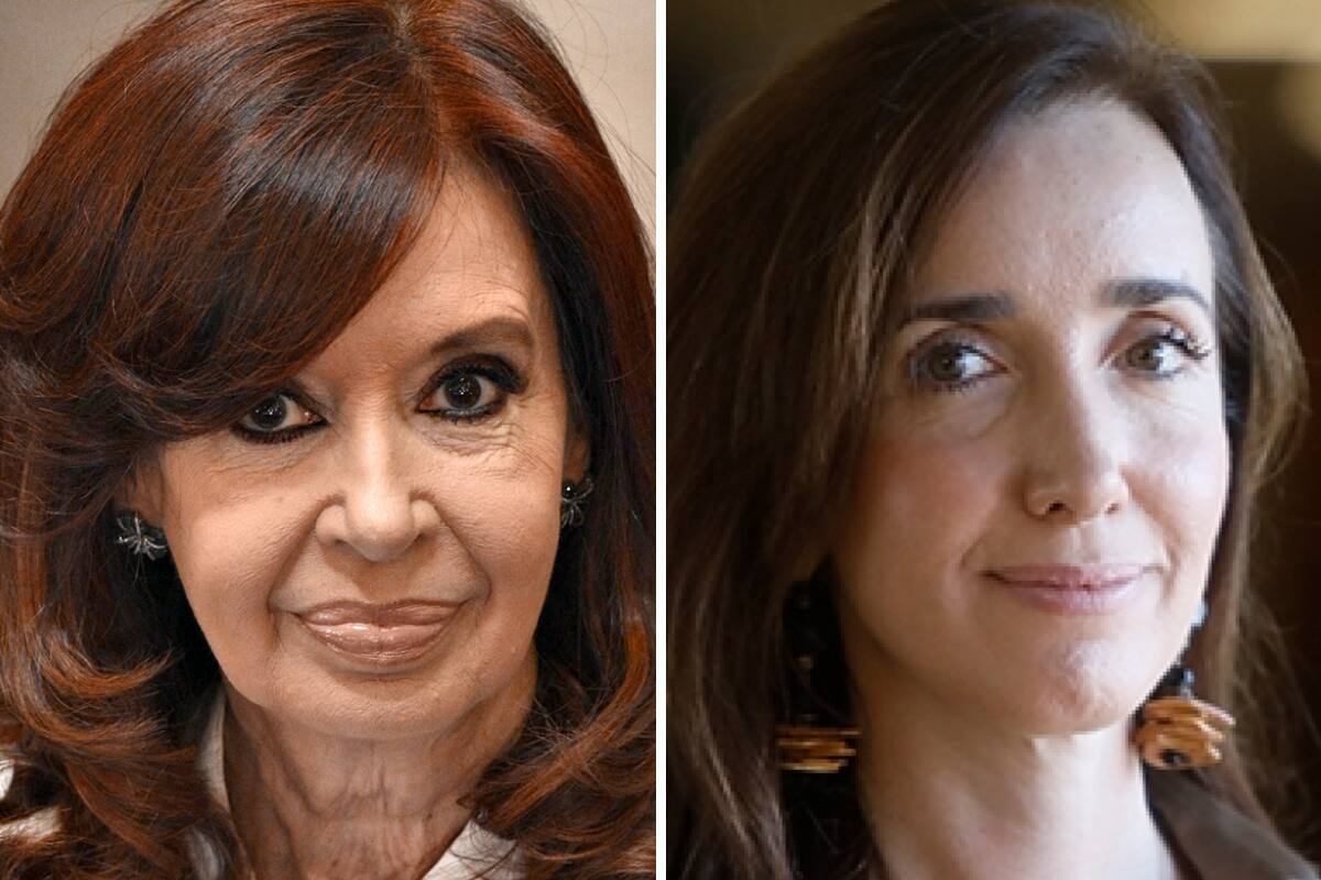 La presidenta del Senado, Cristina Fernández de Kirchner, junto a la vicepresidenta electa, Victoria Villarruel