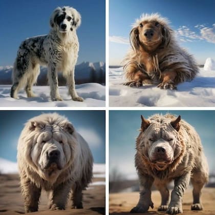 La presunta apariencia de los perros en la Edad de Hielo