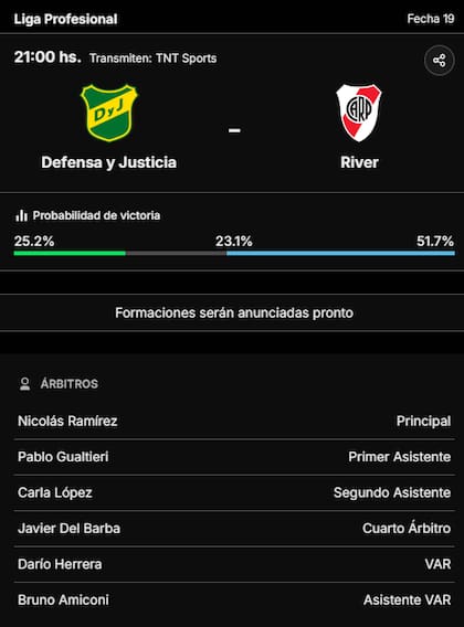 La previa de Defensa y Justicia vs. River, por la Liga Profesional 2024