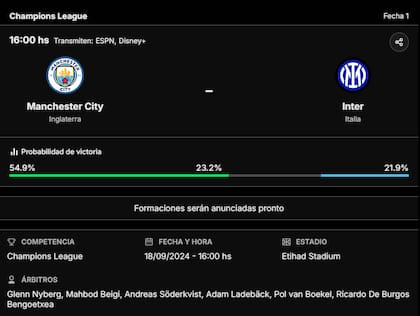 La previa de Manchester City vs. Inter, por la Champions League