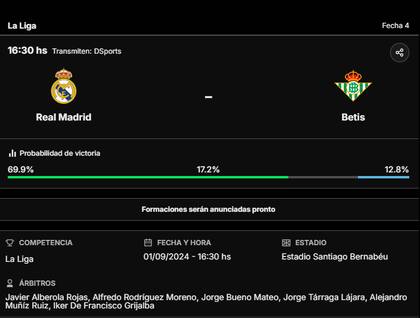 La previa de Real Madrid vs. Betis, por la Liga de España 2024