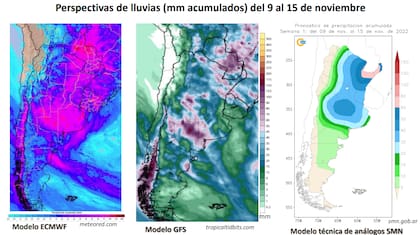 La previsión de lluvias hasta el 15 del actual